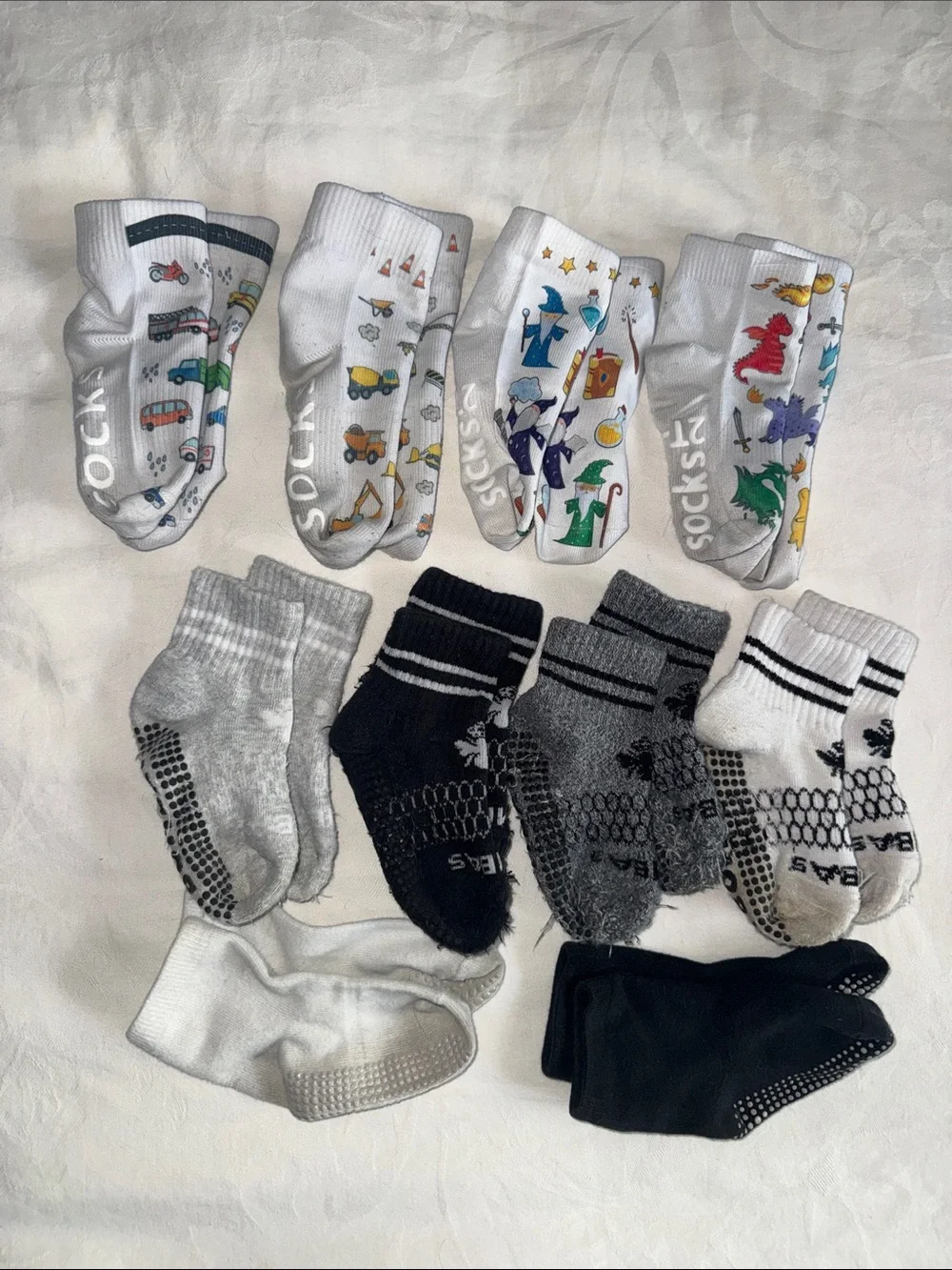 Bundle of 10 BOMBAS and other fav Kids grippy Crew Socks